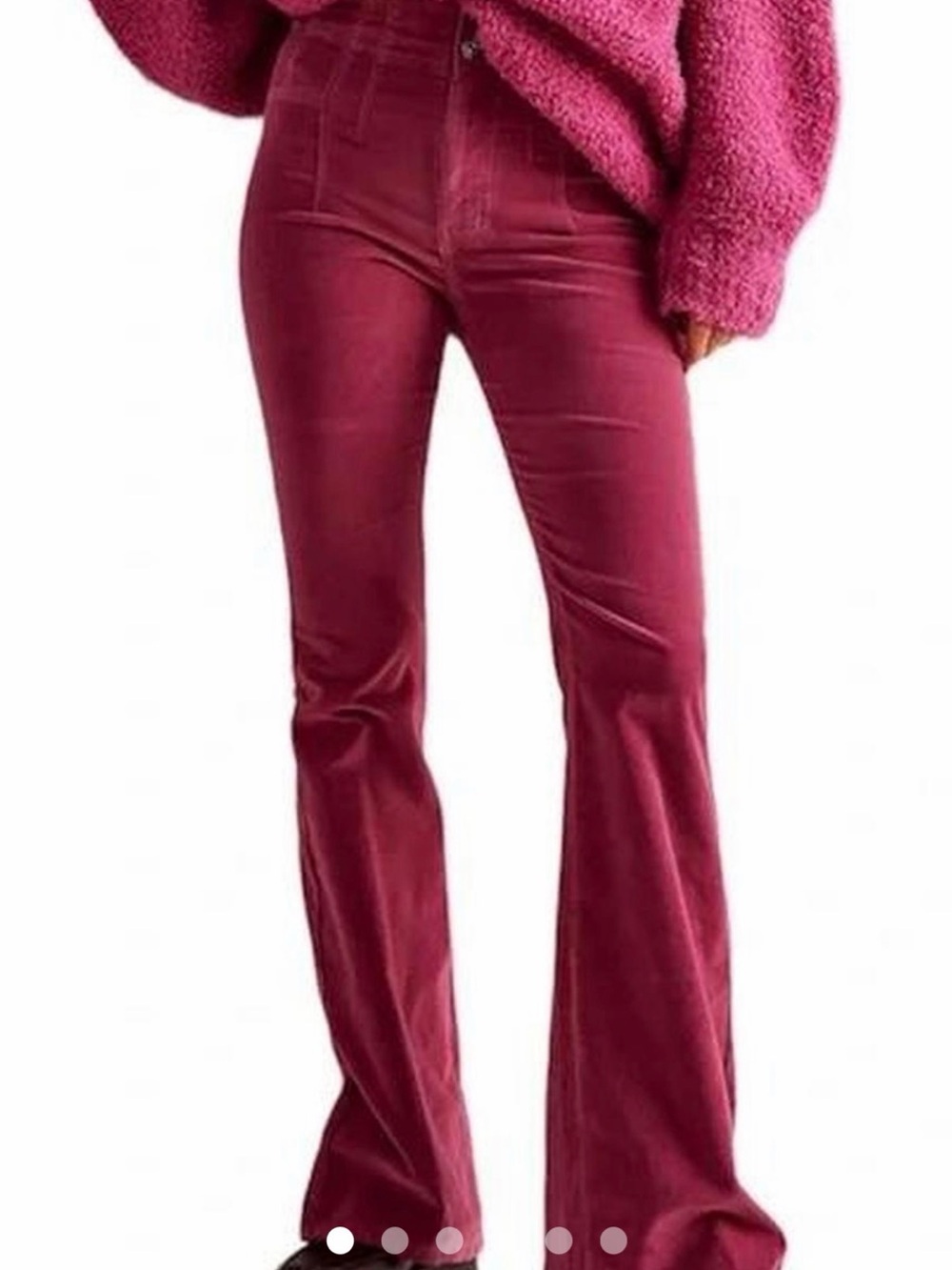 Free people NEW NWT Jayde hot pink high high rise flared corduroy pants jeans 26 - Picture 7 of 7